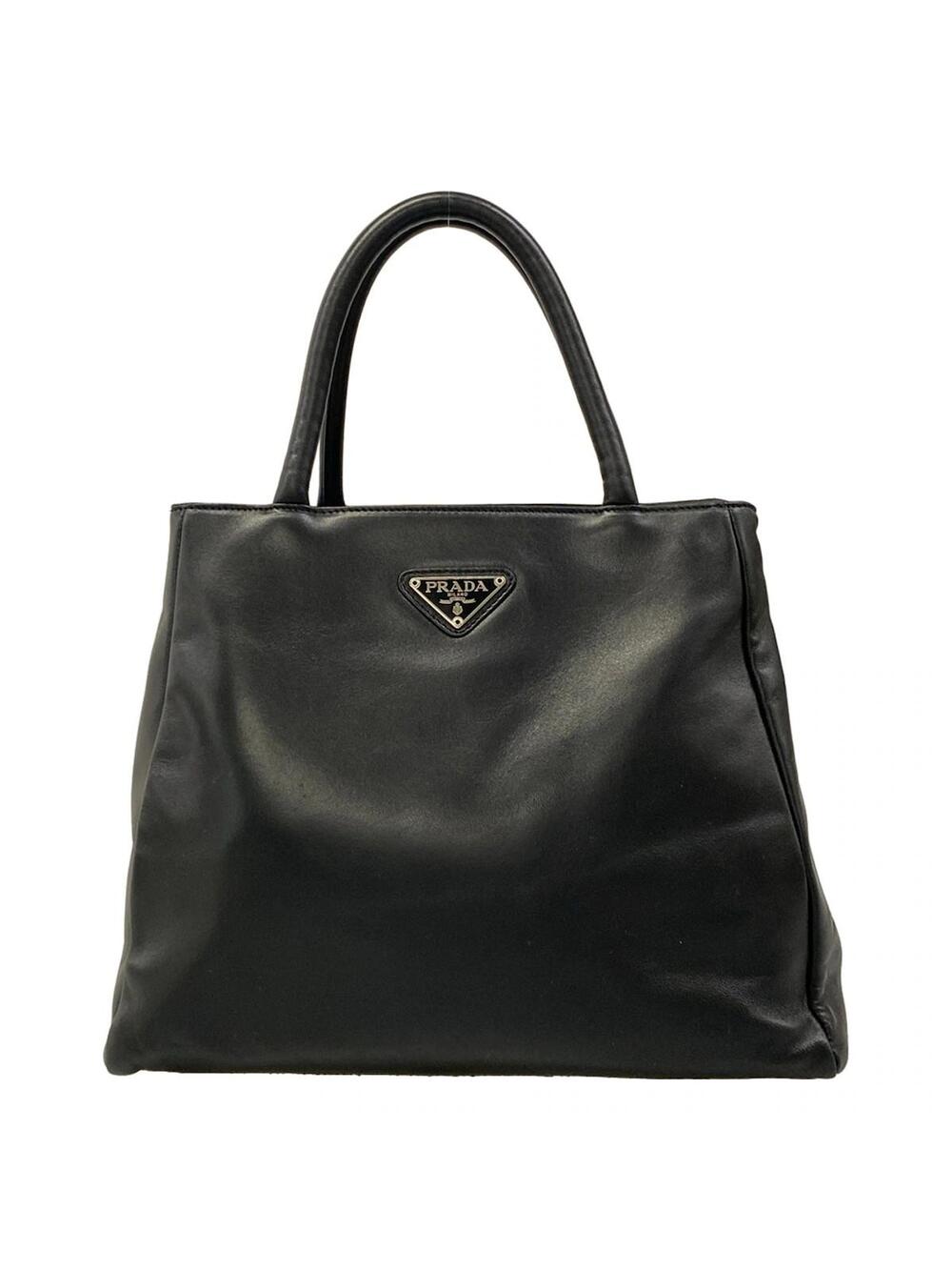 Prada Black Leather Tote Bag #358019P86B